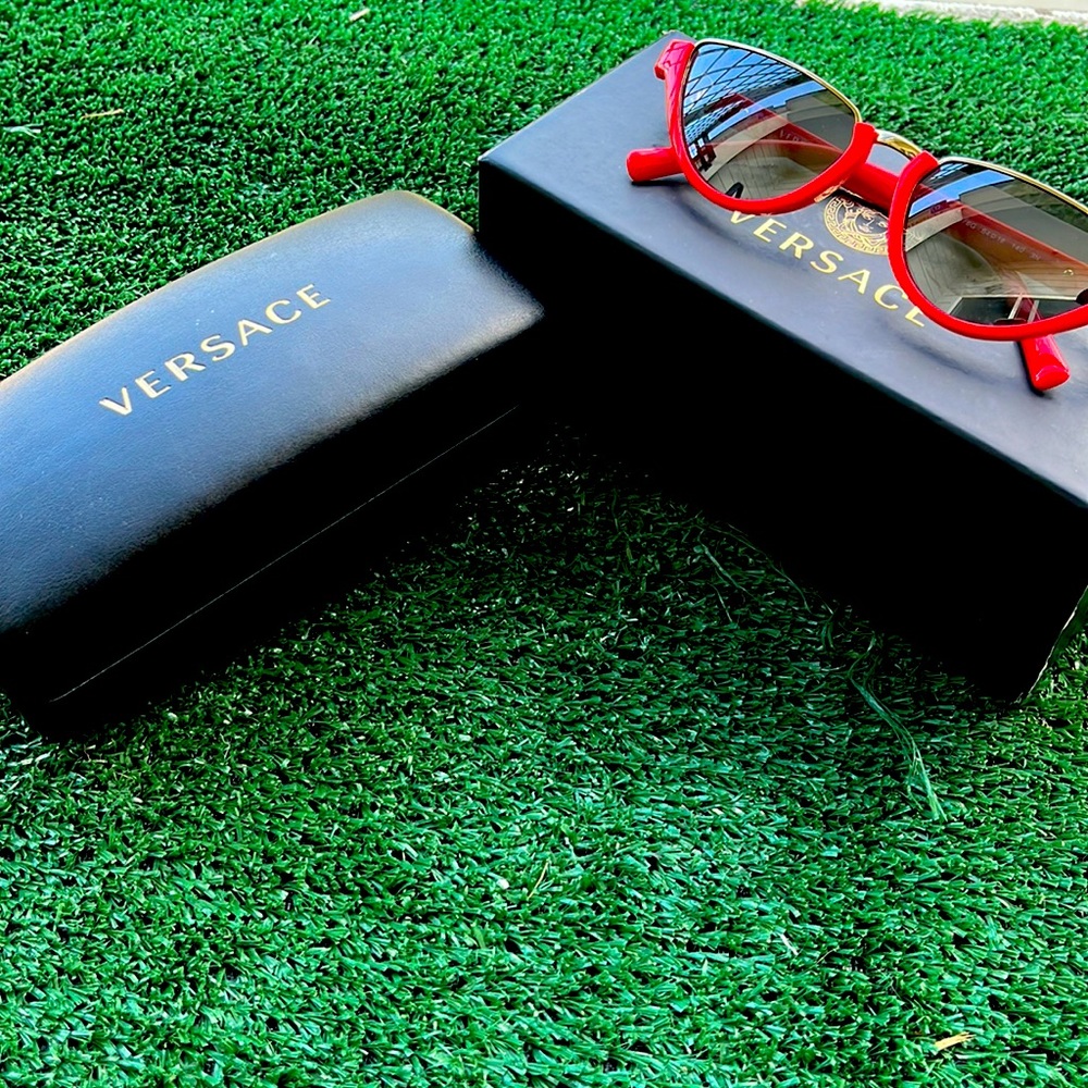 Red Versace sunglasses